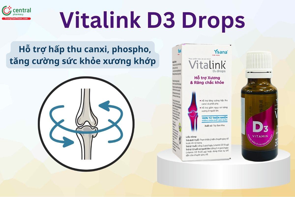 Vitalink D3 Drops hỗ trợ hấp thu canxi, tốt cho xương khớp
