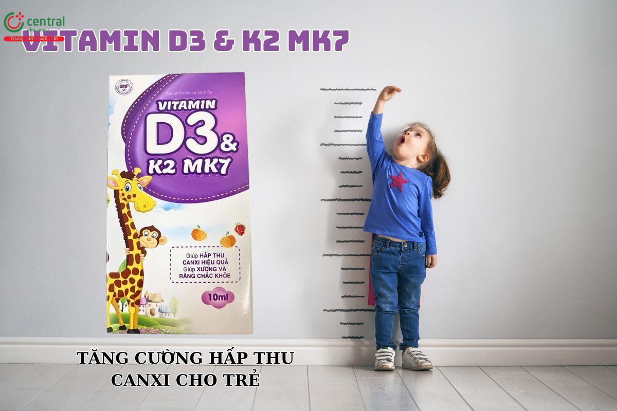 Vitamin D3 & K2 MK7 tăng cường hấp thu canxi giúp xương chắc khoẻ