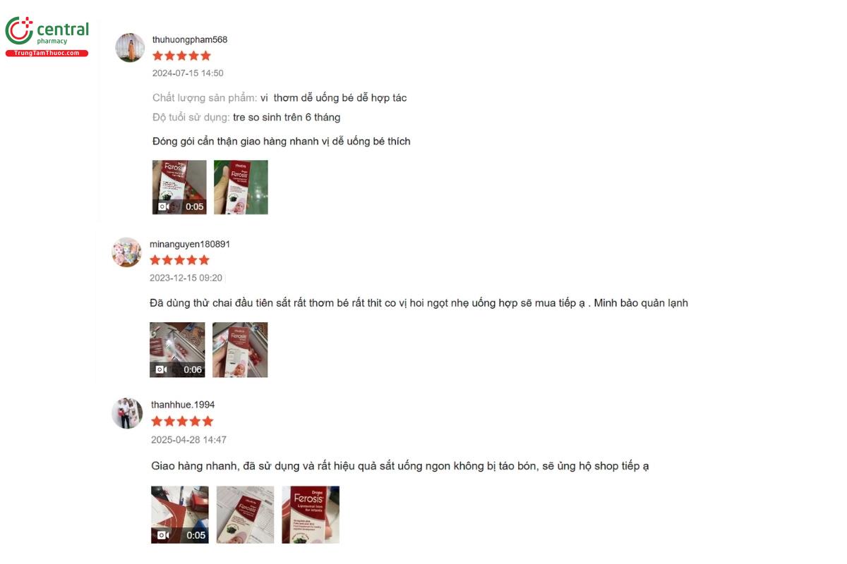 Đánh giá của khách hàng về sản phẩm VivaKids Ferosis Drops