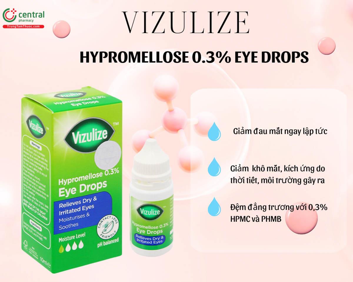 Dung dịch nhỏ mắt Vizulize Hypromellose 0.3% Eye Drops 10ml - Giữ ẩm cho mắt