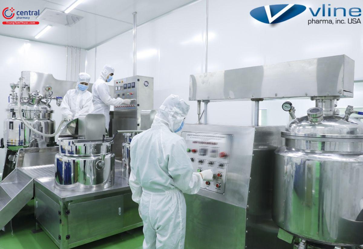 Quy trình sản xuất chất lượng của Vline PharmaNhãn