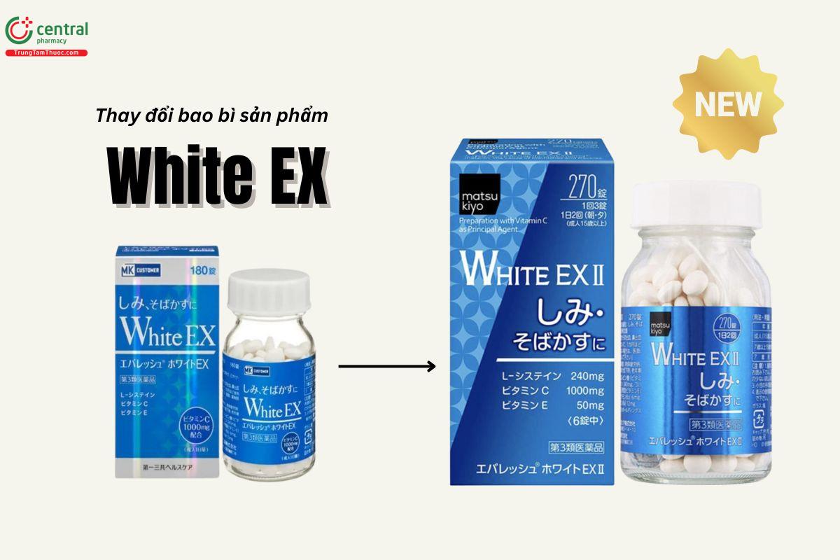 Thay đổi bao bì sản phẩm Viên sáng da White EX 