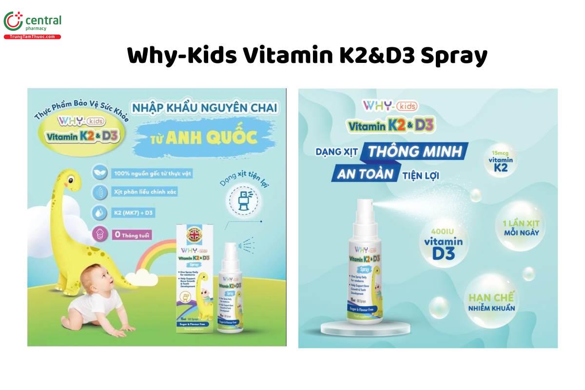 Why-Kids Vitamin K2&D3 Spray của Dược phẩm Sohaco