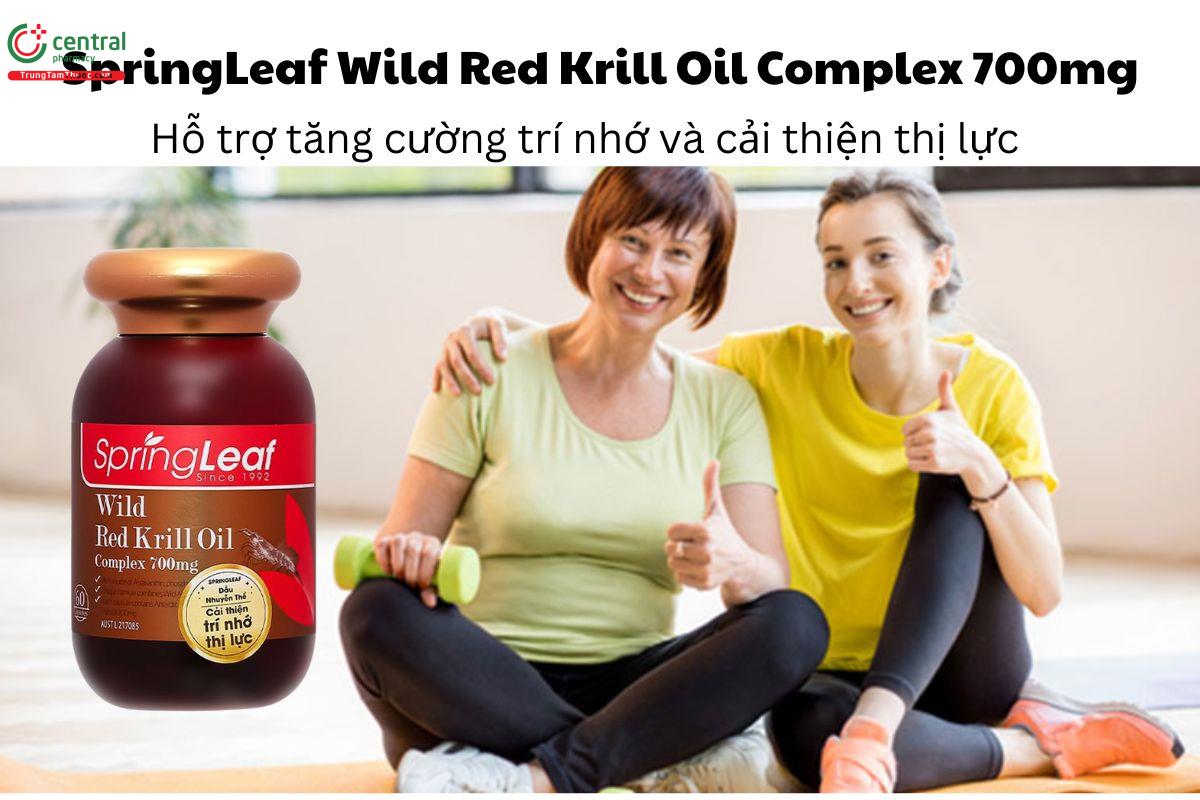 SpringLeaf Wild Red Krill Oil Complex 700mg tăng cường trí nhớ và thị lực