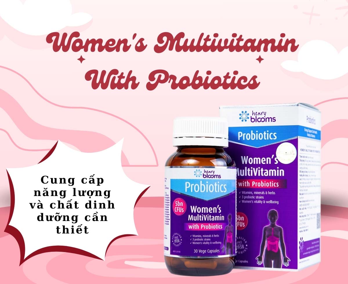 Women's Multivitamin With Probiotics Henry Blooms tăng cường sức khỏe