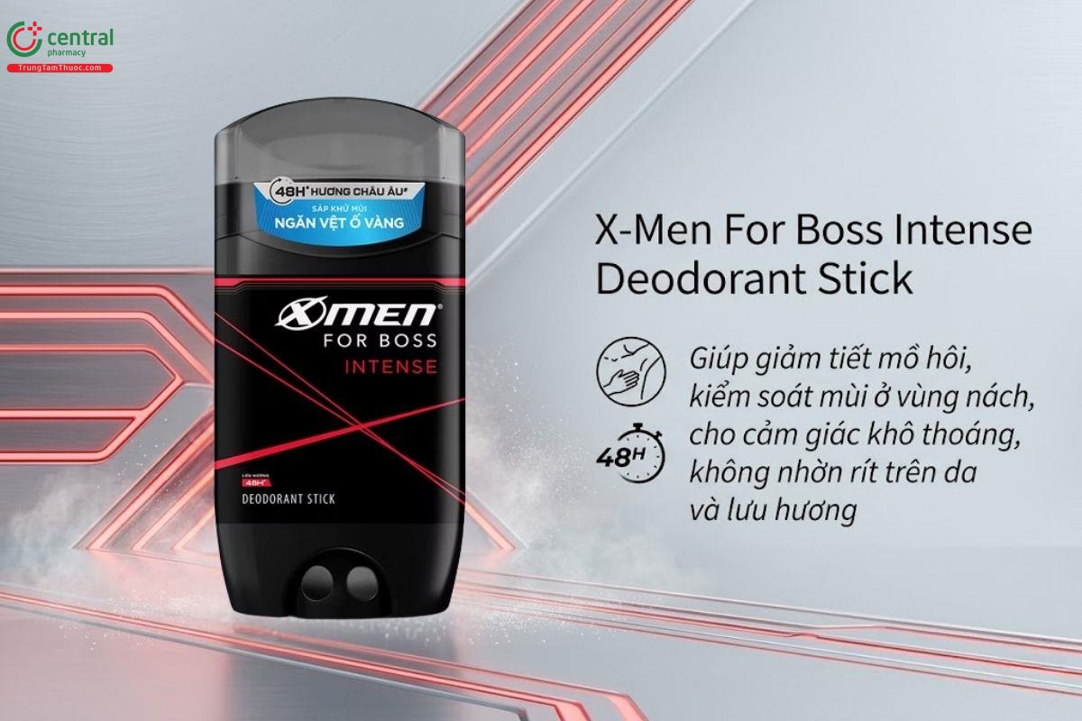 X-Men For Boss Intense Deodorant Stick Xanh ngăn mùi cơ thể, giảm mồ hôi