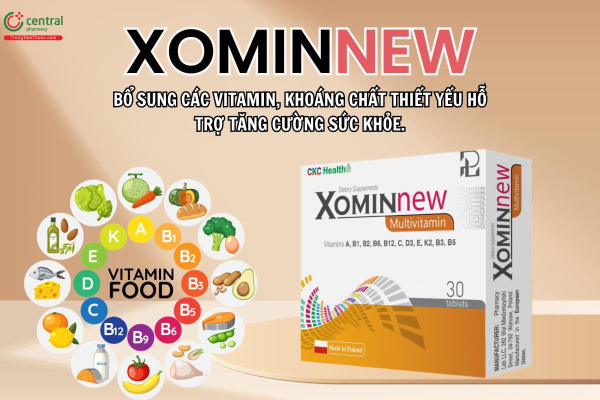 XominNew bổ sung vitamin và khoáng chất hỗ trợ sức khỏe tổng thể