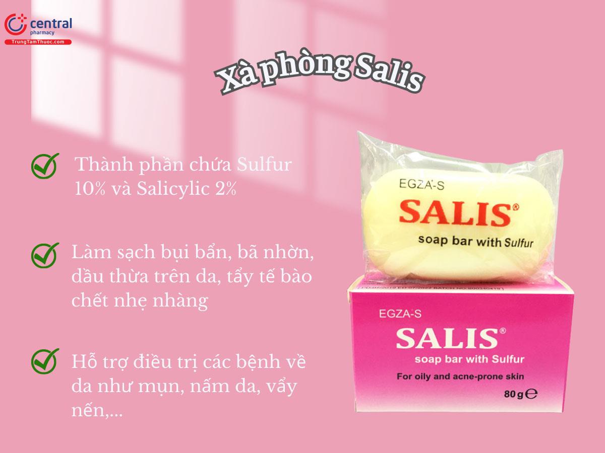 Xà phòng Salis soap bar with Sulfur - Giải pháp làm sạch và loại bỏ dầu nhờn trên da