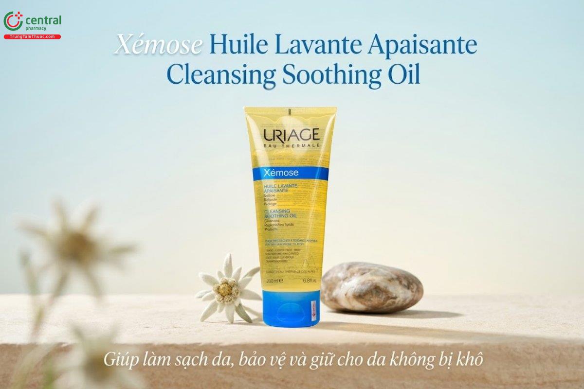 Gel tắm Uriage Xemose Huile Lavante Apaisante giúp làm sạch, mềm mịn da