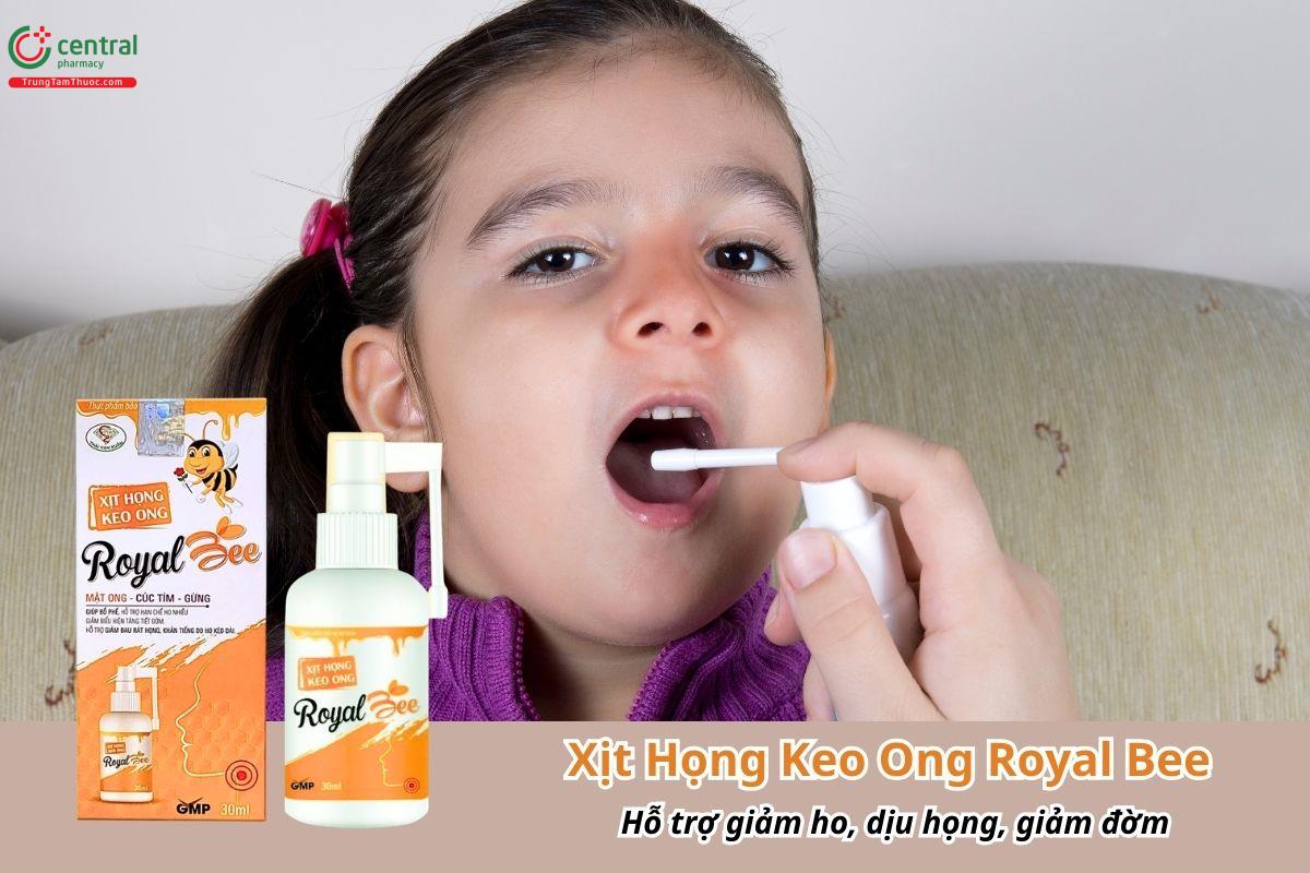 Xịt Họng Keo Ong Royal Bee hỗ trợ giảm ho, dịu họng, giảm đờm