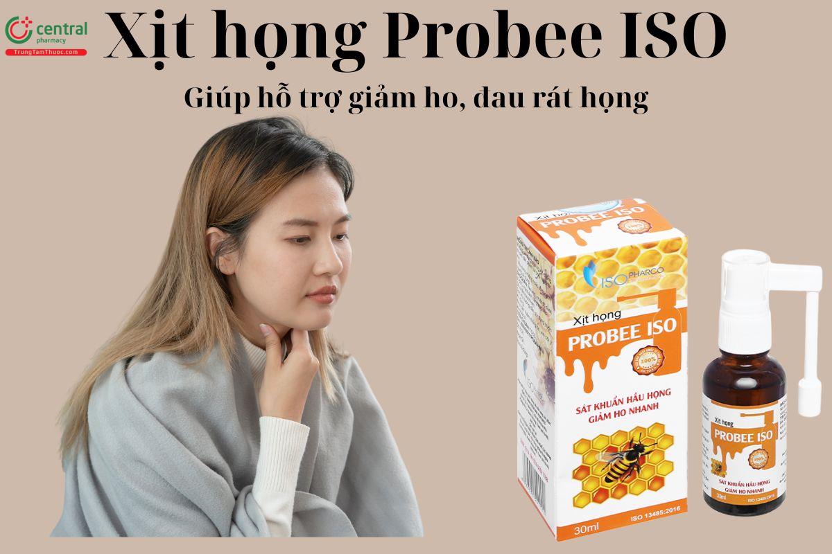 Xịt họng Probee ISO - Giúp làm dịu nhanh cảm giác đau rát cổ họng