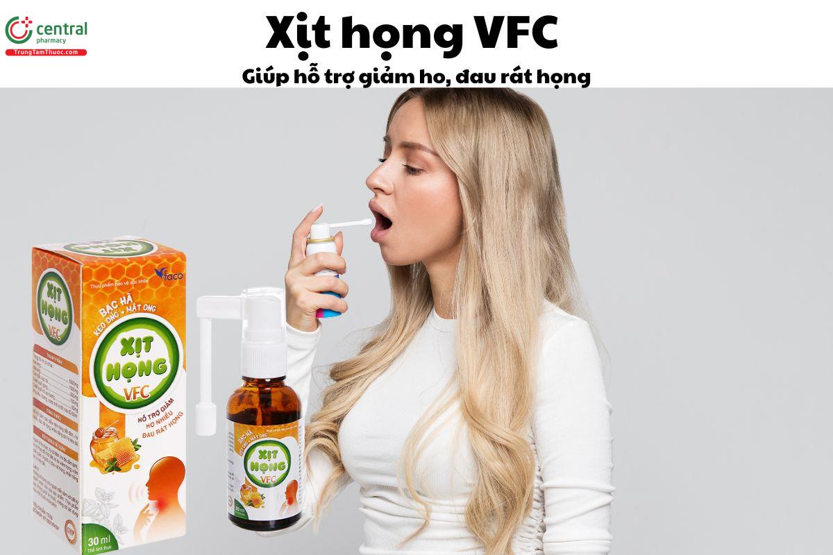 Xịt họng VFC - Giúp  giảm tình trạng ho kéo dài, giảm tiết đờm