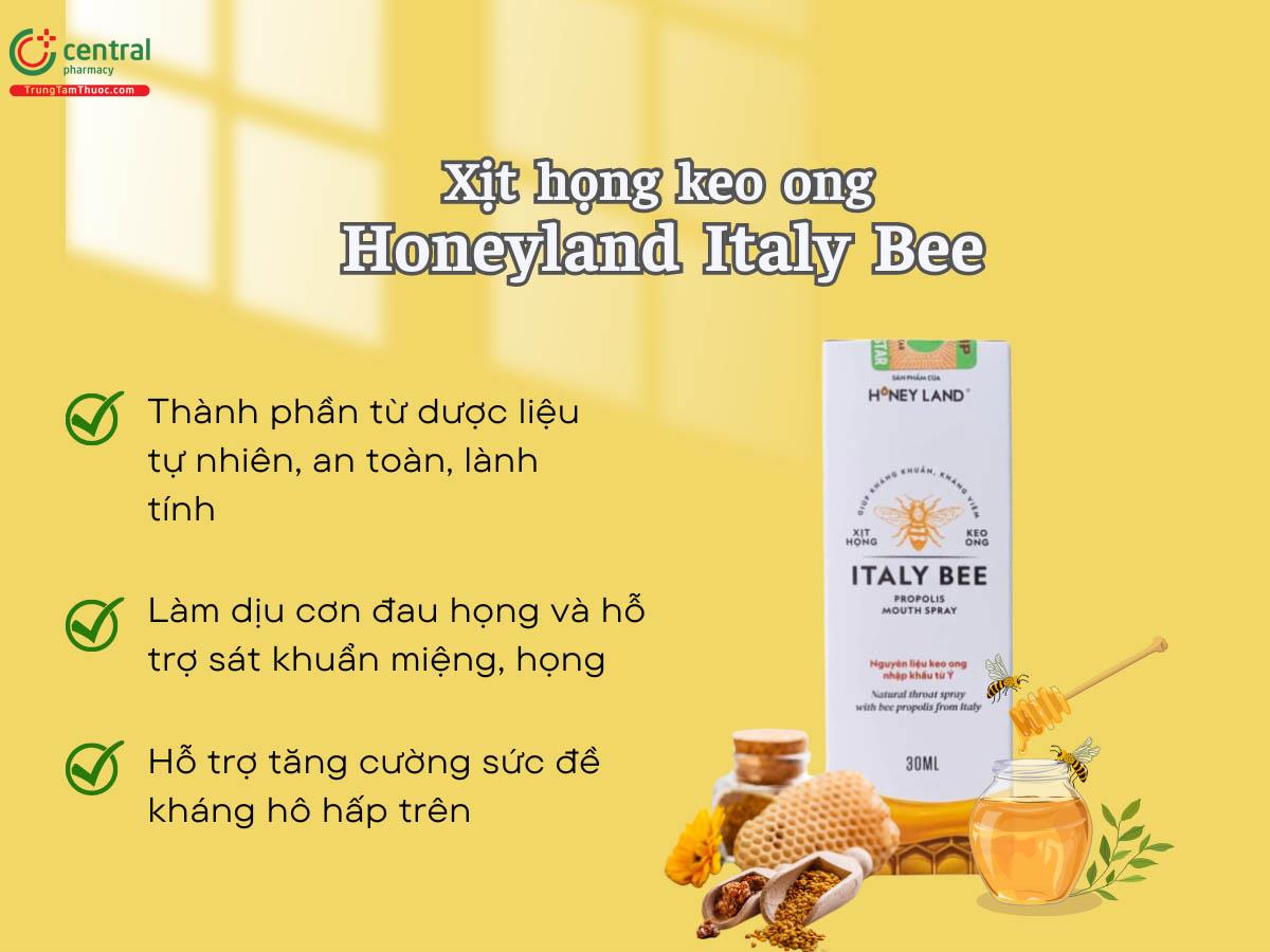 Xịt họng keo ong Honeyland Italy Bee