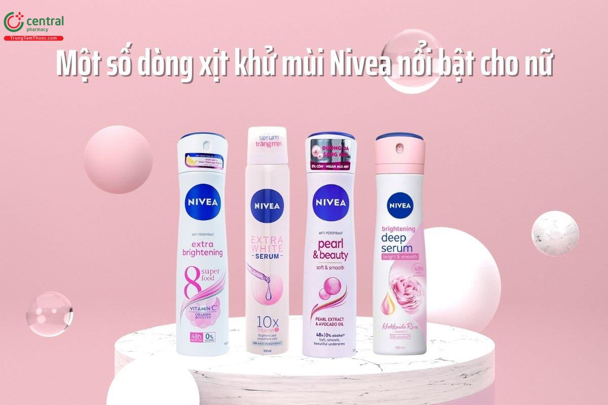 Nivea mang đến nhiều lựa chọn xịt khử mùi với hương thơm khác nhau, đáp ứng sở thích đa dạng của người dùng.