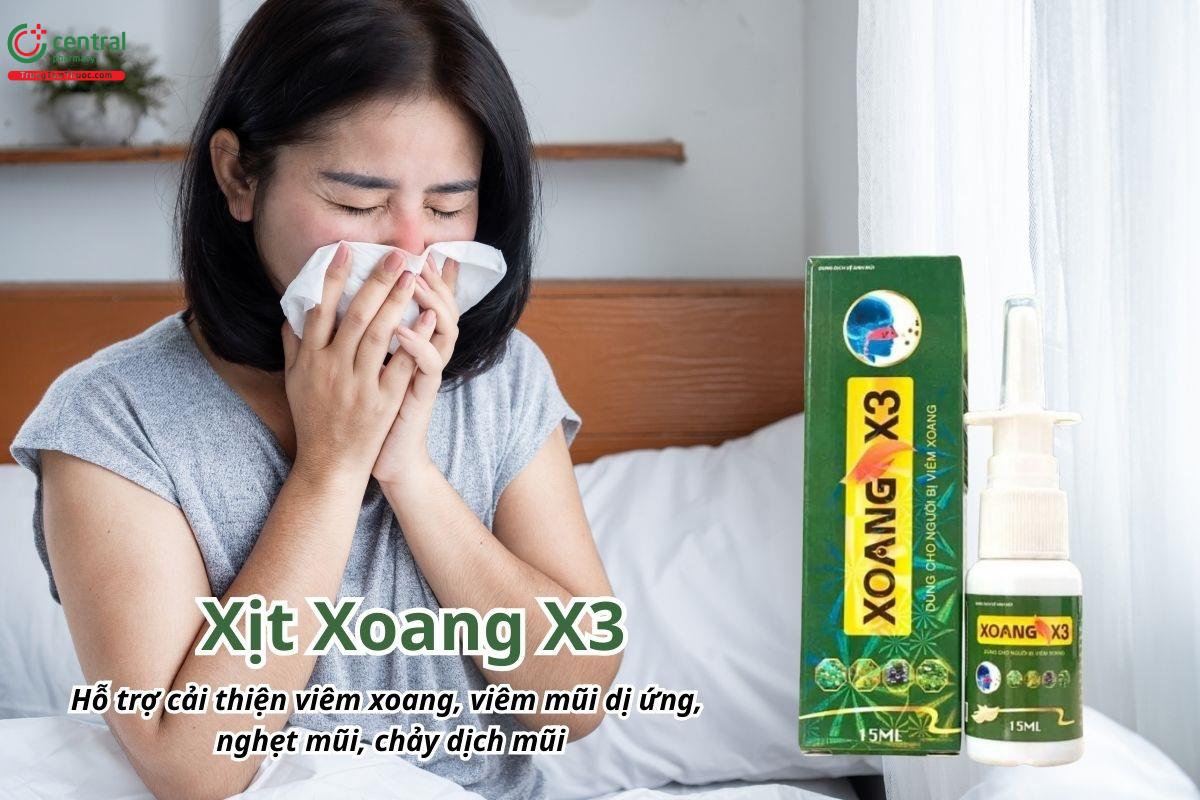 Xịt Xoang X3 hỗ trợ cải thiện viêm xoang, viêm mũi dị ứng, nghẹt mũi, chảy dịch mũi