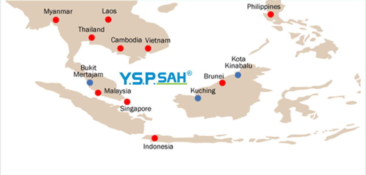 Mạng lưới Y.S.P. Industries tại các quốc gia
