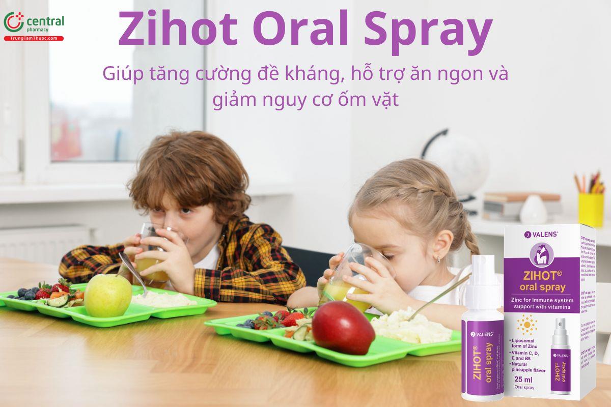 Zihot Oral Spray tăng cường đề kháng, kích thích trẻ ăn ngon 