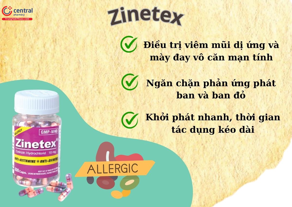 Thuốc Zinetex - Điều trị hiệu quả các tình trạng dị ứng