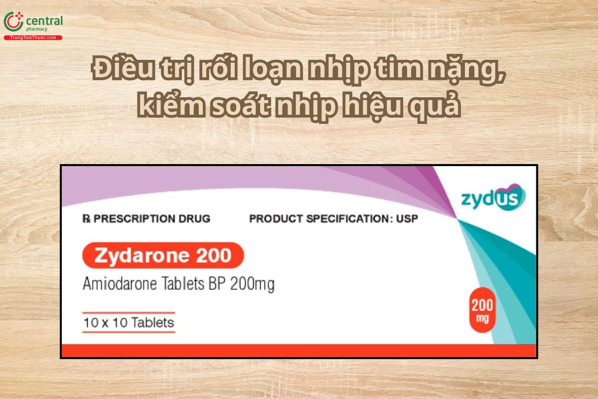 Thuốc Zydarone 200mg điều trị rối loạn nhịp tim nặng, kiểm soát nhịp hiệu quả