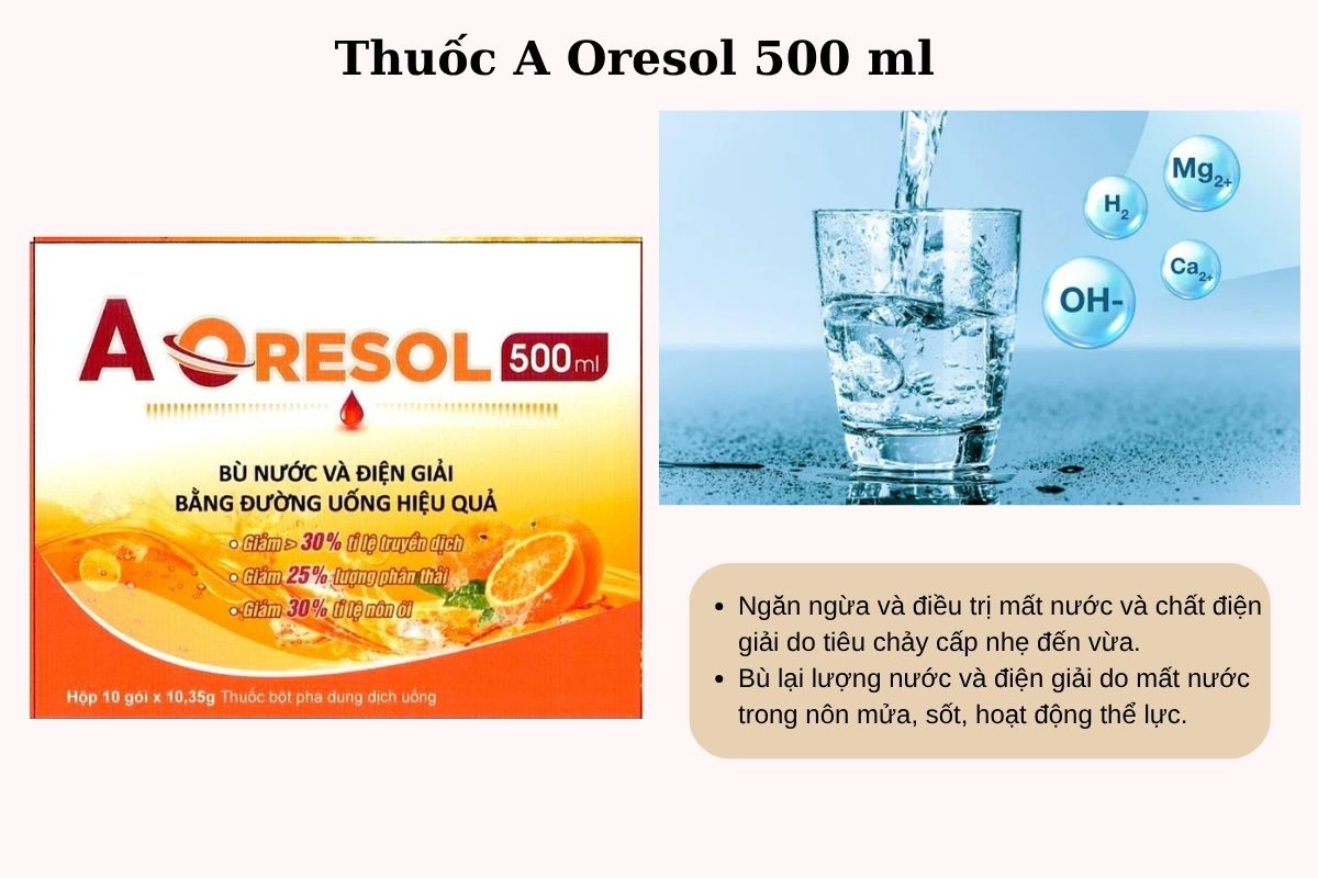 Chỉ định của thuốc A Oresol 500 ml