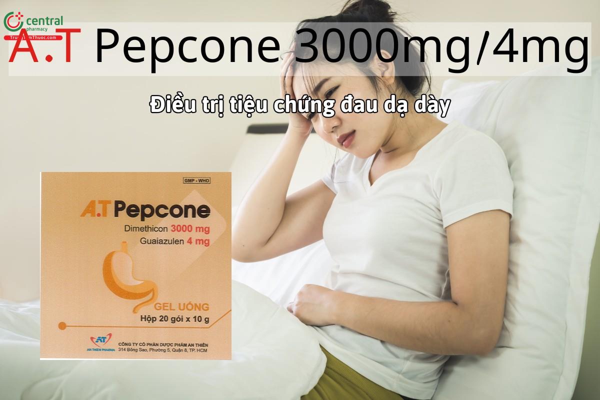 Thuốc A.T Pepcone 3000mg/4mg điều trị triệu chứng đau dạ dày, giảm trướng bụng