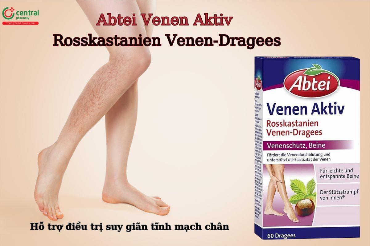 Viên uống Abtei Venen Aktiv Rosskastanien Venen-Dragees - Hỗ trợ điều trị suy giãn tĩnh mạch