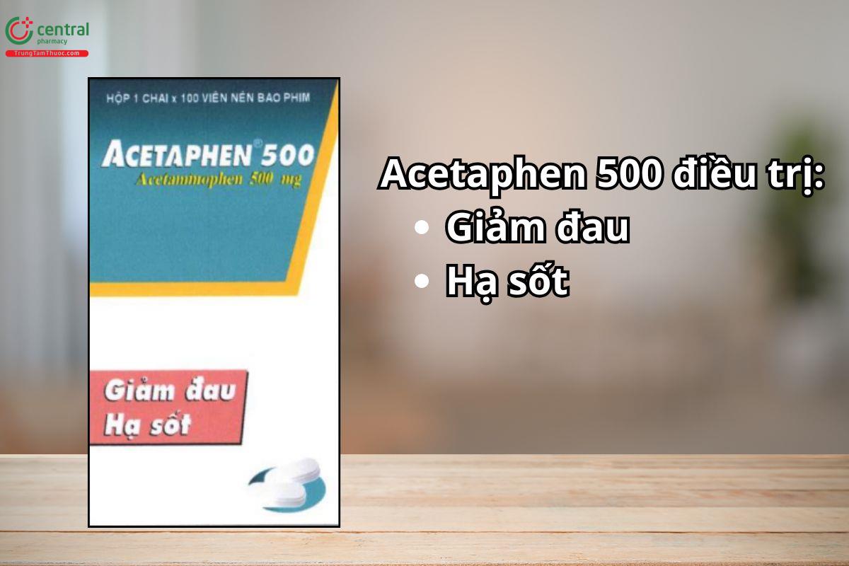 Thuốc Acetaphen 500 - Dược phẩm OPV dùng điều trị giảm đau nhẹ đến trung bình