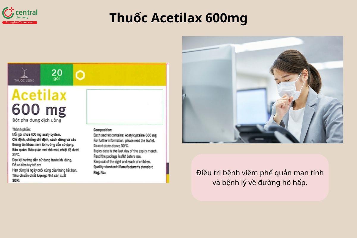Chỉ định của thuốc Acetilax 600mg