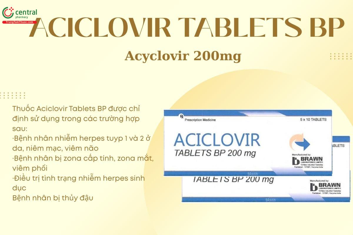 Công dụng thuốc Aciclovir Tablets BP