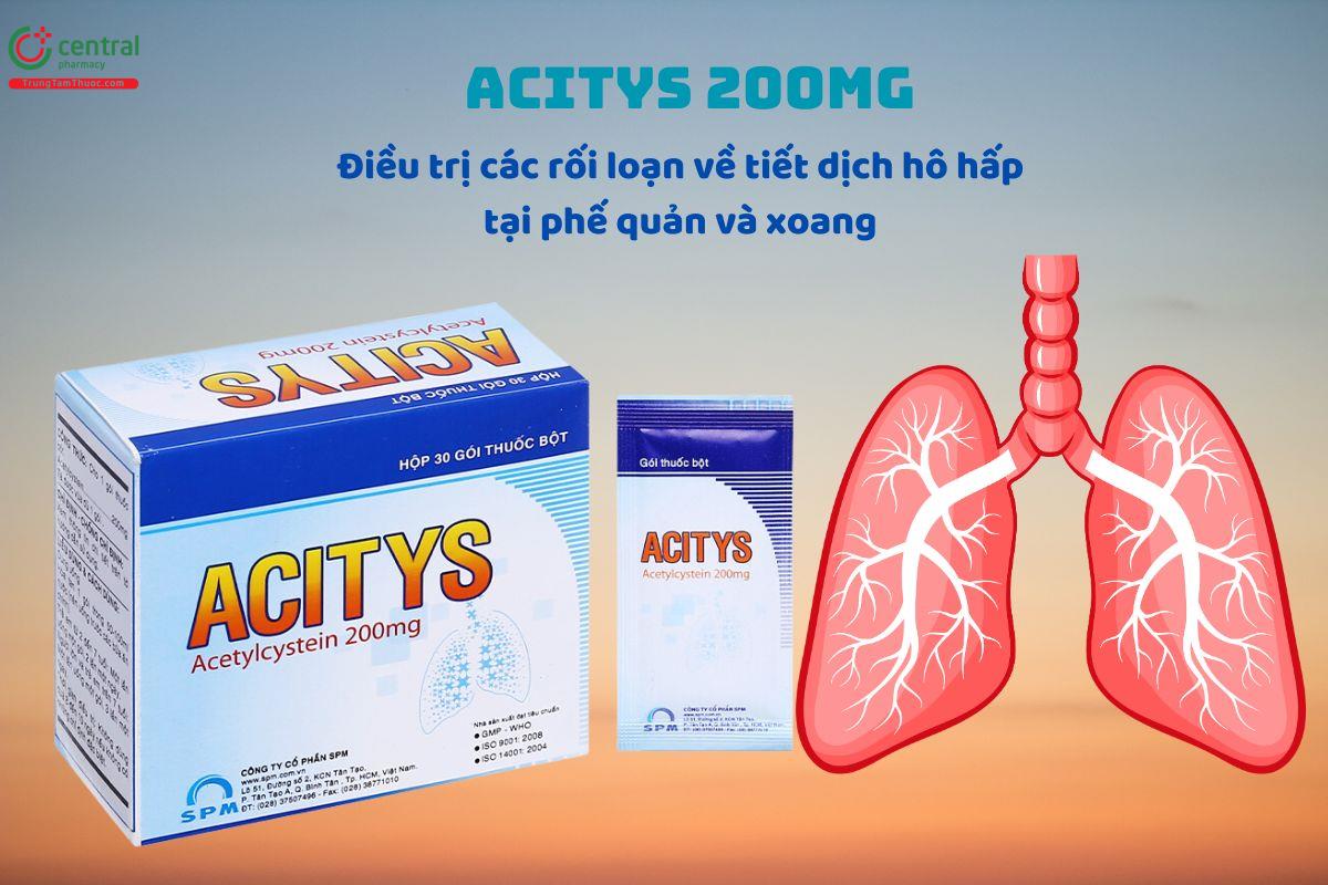 Thuốc Acitys 200mg điều trị rối loạn tiết dịch hô hấp tại phế quản, xoang