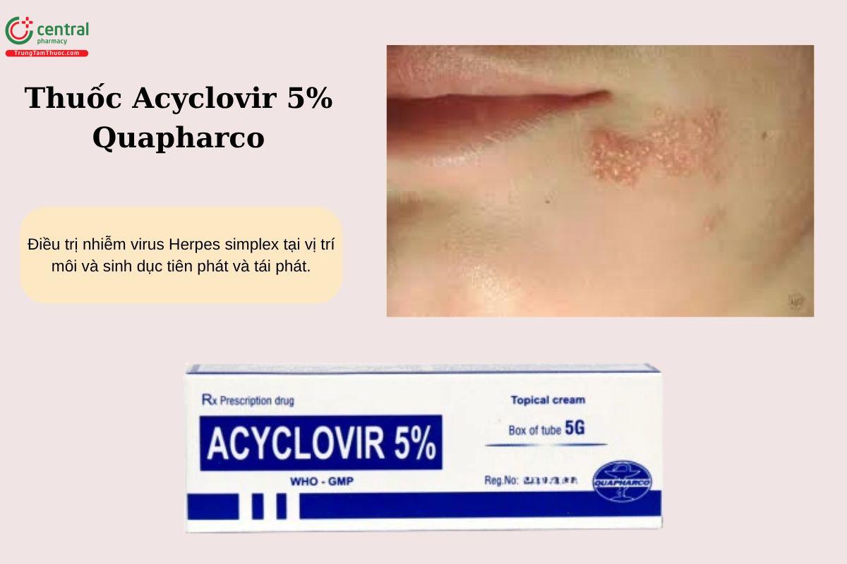 Chỉ định của thuốc Acyclovir 5% Quapharco