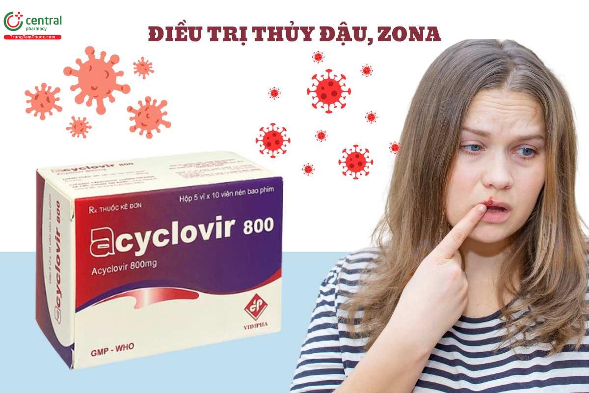 Chỉ định của Thuốc Acyclovir 800 Vidipha