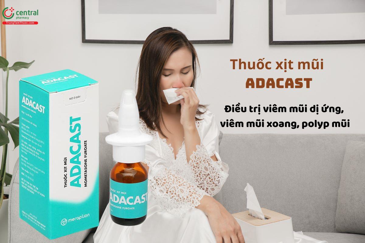 Thuốc xịt mũi Adacast - Điều trị viêm mũi dị ứng, viêm mũi xoang cấp