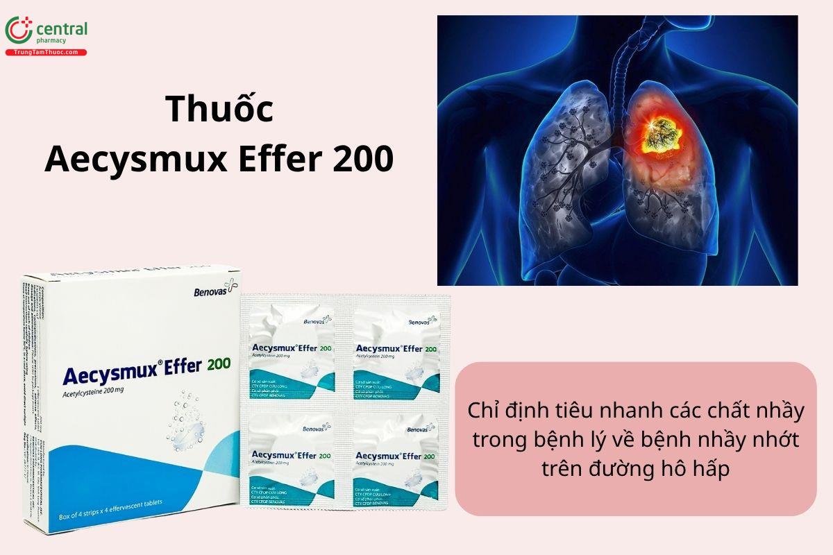 Chỉ định của thuốc Aecysmux Effer 200