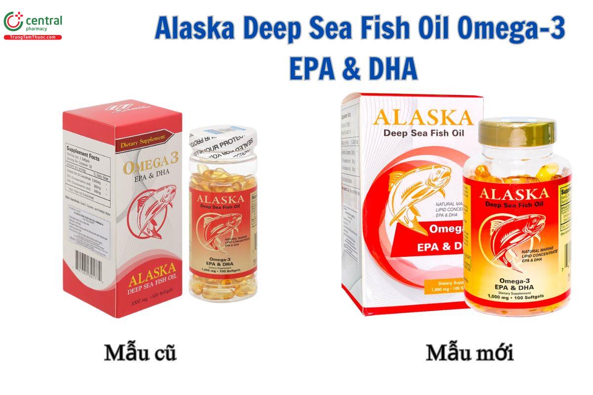 Mẫu mới - mẫu cũ của viên uống Alaska Deep Sea Fish Oil Omega-3 EPA & DHA