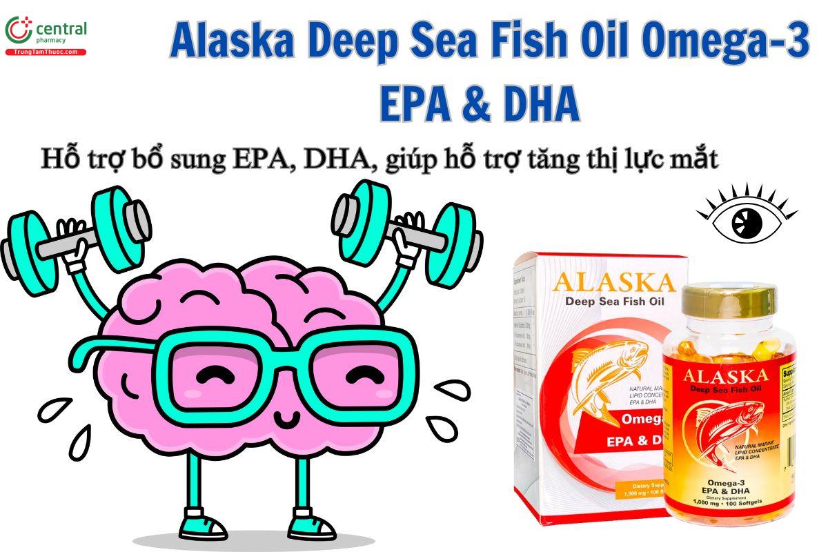 Viên uống Alaska Deep Sea Fish Oil Omega-3 EPA & DHA giúp tăng cường thị lực