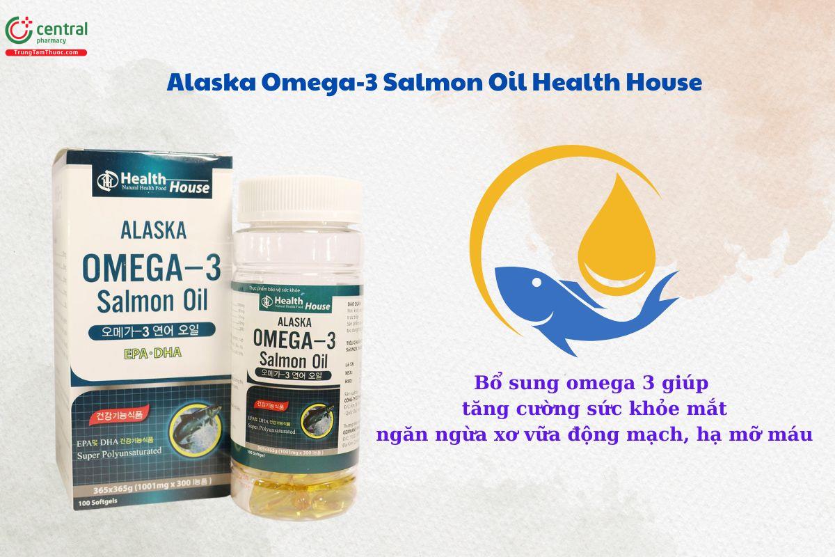 Alaska Omega-3 Salmon Oil Health House - Bổ mắt, giảm mỡ máu