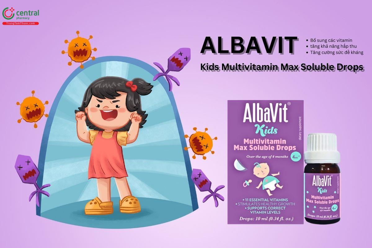 Albavit Kids Multivitamin Max Soluble Drops 10ml bổ sung vitamin, tăng cường sức khỏe