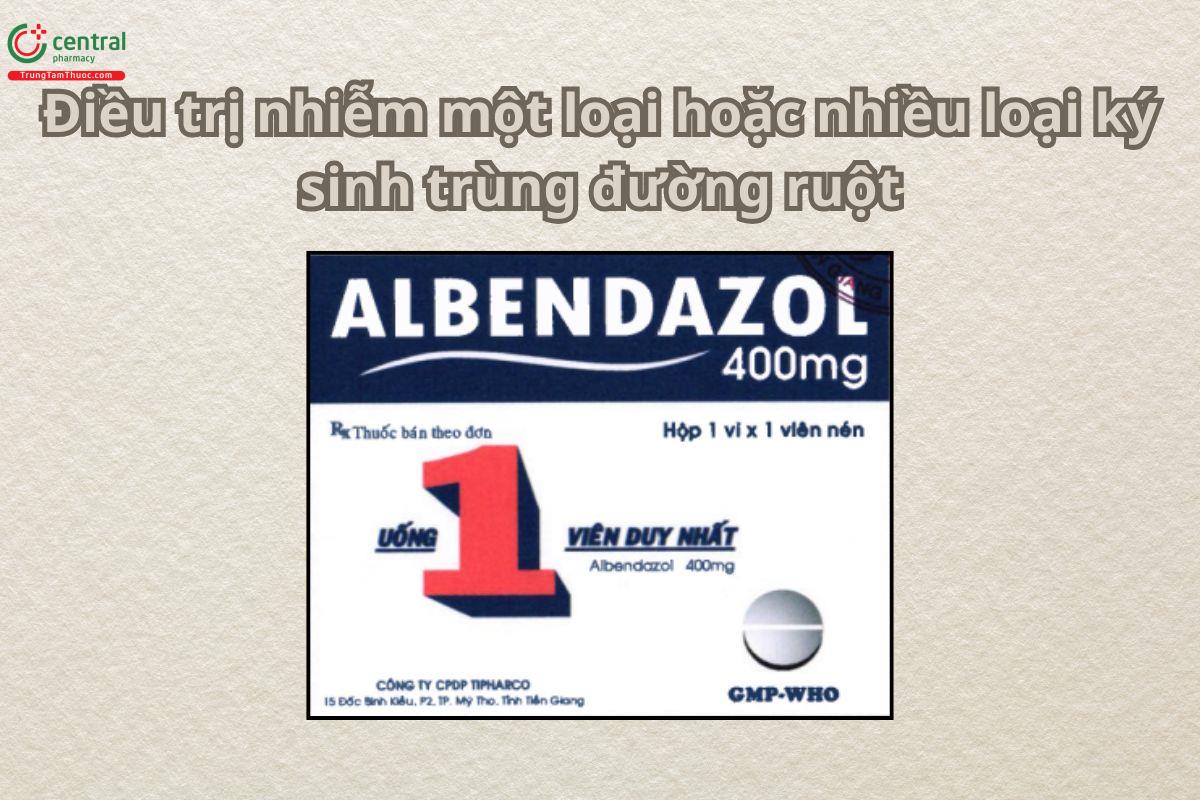 Thuốc Albendazol 400mg Tipharco điều trị nhiễm ký sinh trùng đường ruột