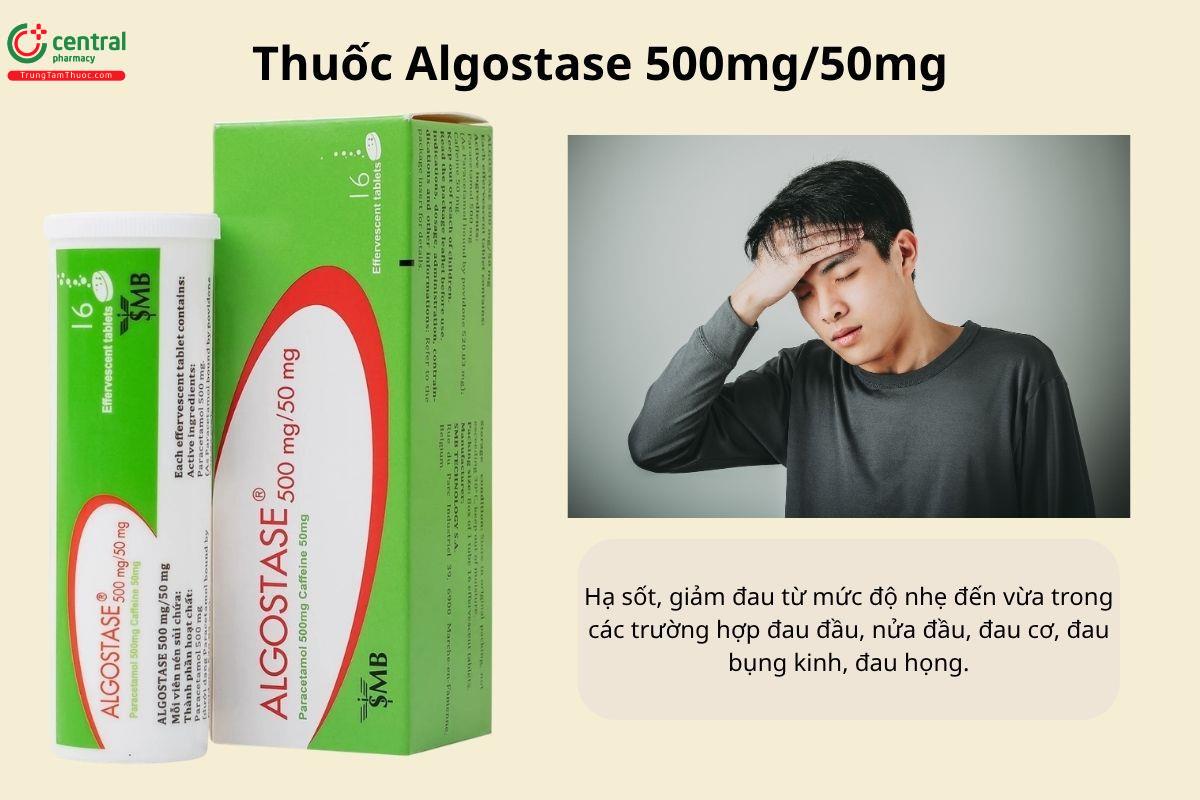 Chỉ định của thuốc Algostase 500mg/50mg