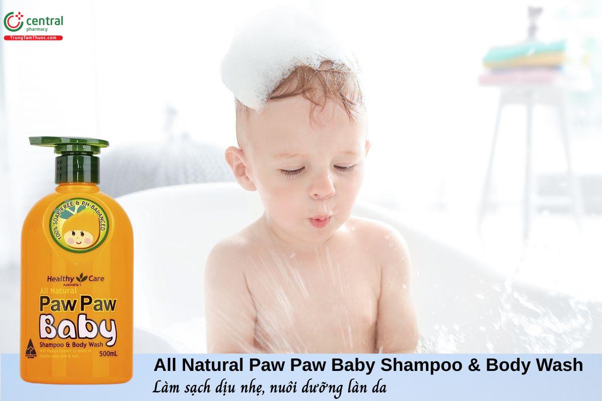 Sữa tắm gọi dịu nhẹ All Natural Paw Paw Baby Shampoo & Body Wash 