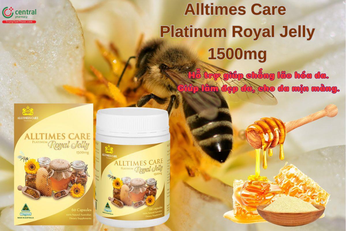 Viên uống Alltimes Care Platinum Royal Jelly 1500mg làm chậm quá trình lão hoá da, đẹp da