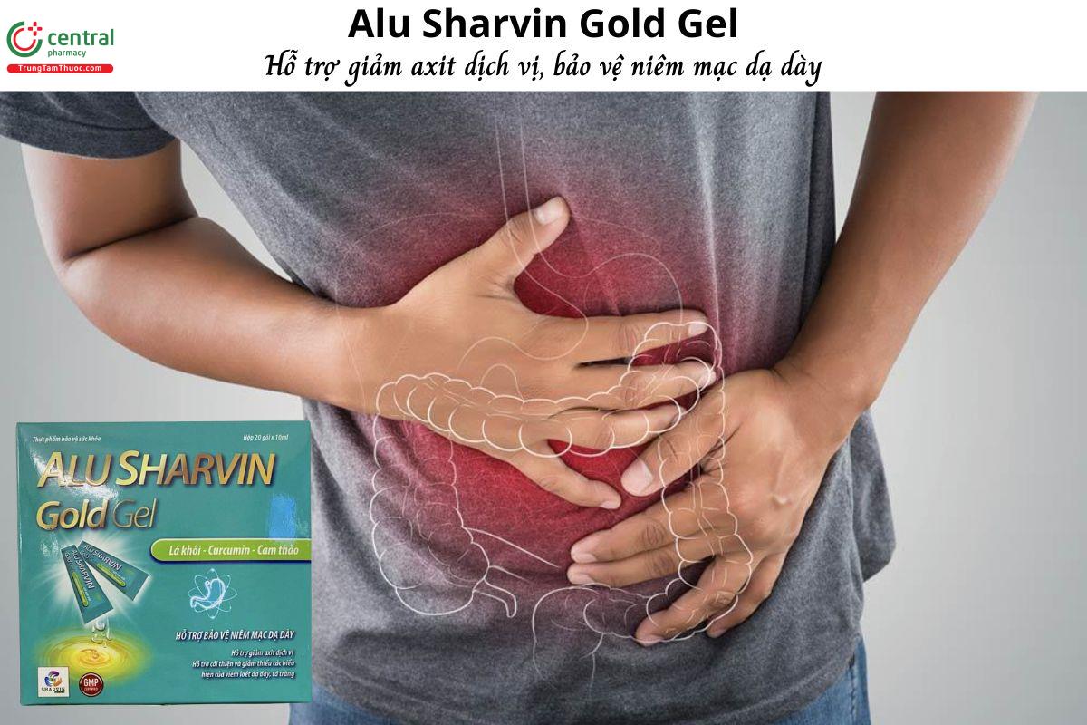 Alu Sharvin Gold Gel - Hỗ trợ giảm acid dịch vị, giảm viêm loét dạ dày
