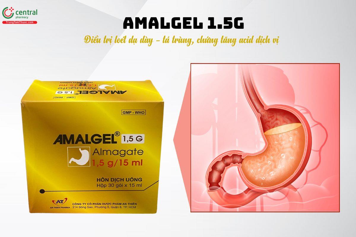 Thuốc Amalgel 1.5g điều trị tăng acid dạ dày, loét dạ dày - tá tràng