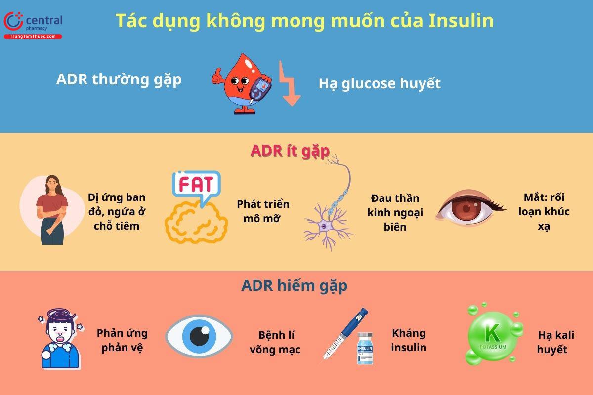 Hình minh họa các tác dụng phụ của Insulin