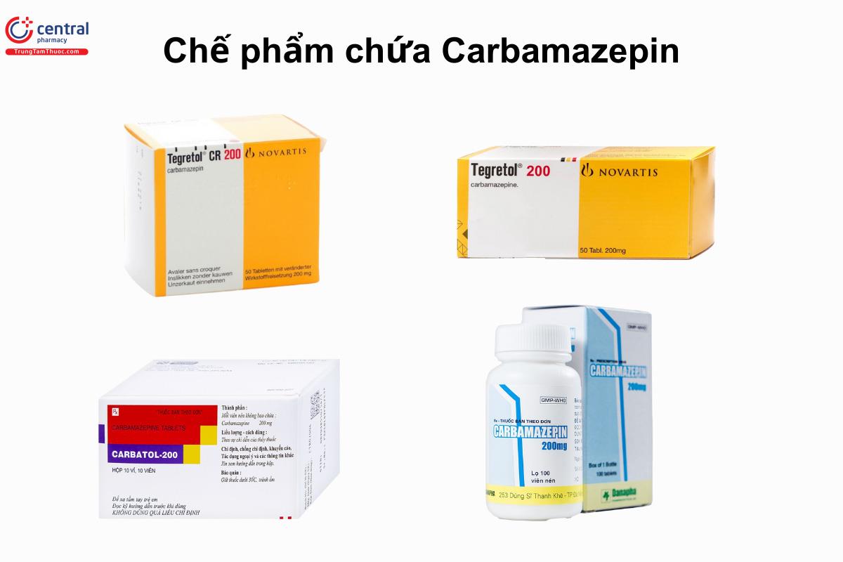Một số chế phẩm chứa hoạt chất Carbamazepin