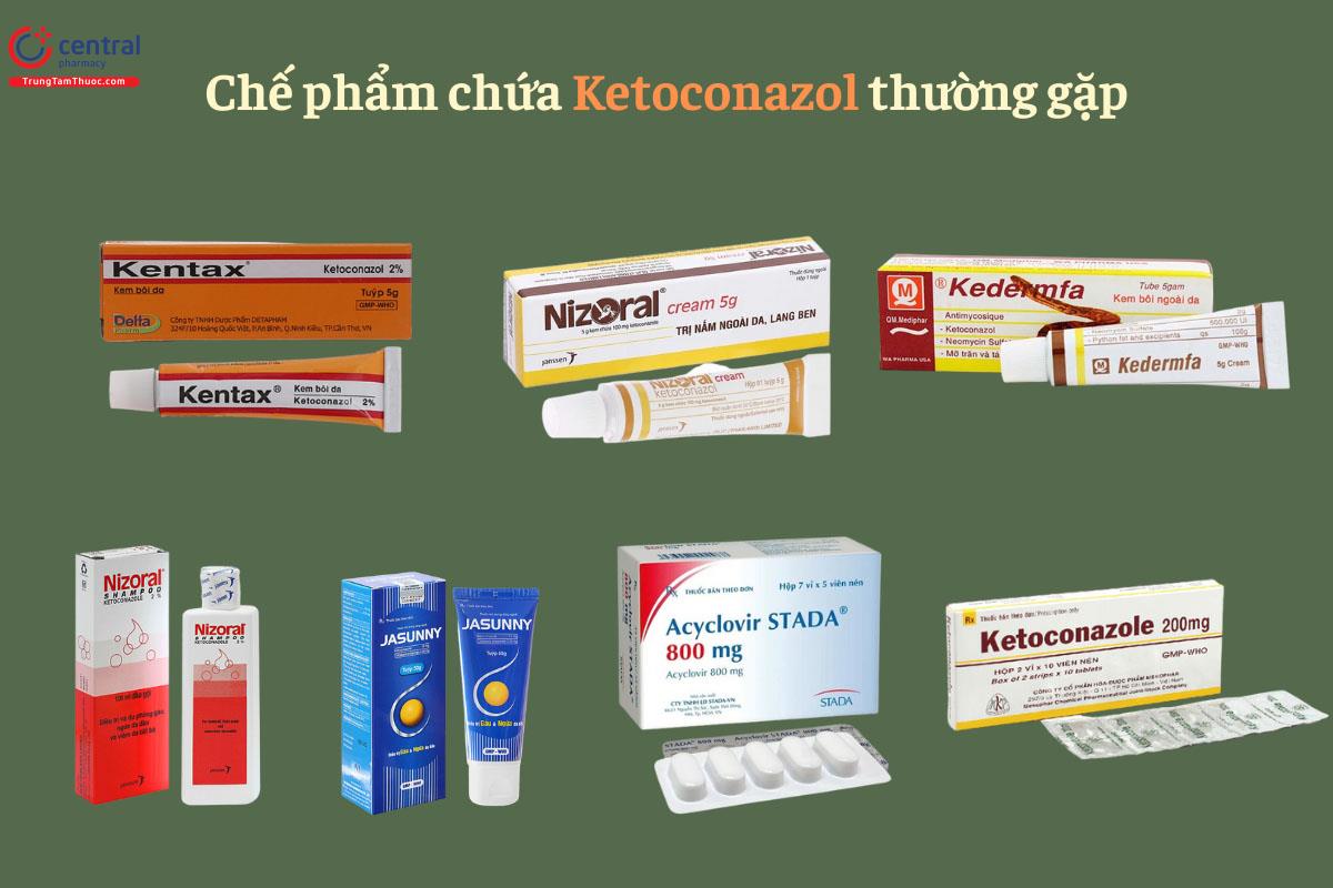 Một số chế phẩm chứa Ketoconazol thường gặp
