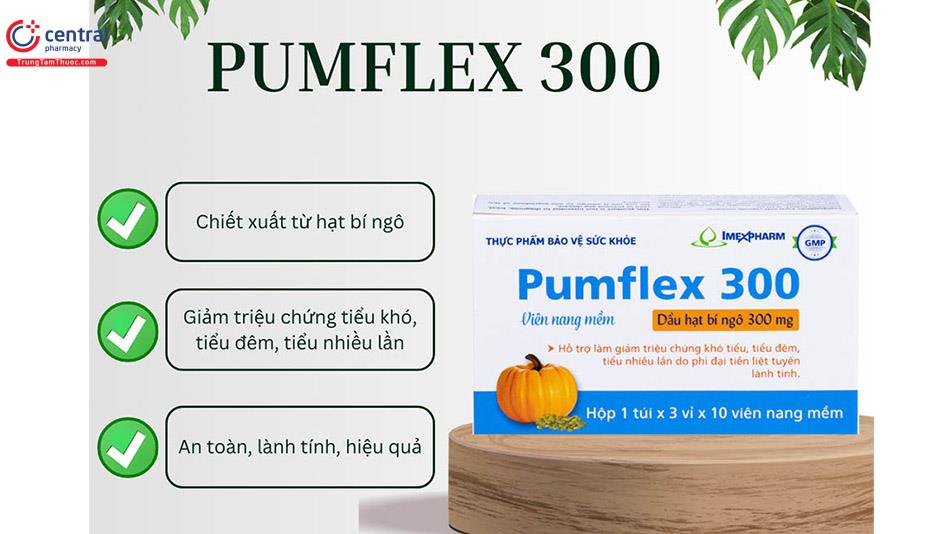 Pumflex 300 hỗ trợ giảm triệu chứng tiểu khó, tiểu đêm, tiểu nhiều lần do phì đại tiền liệt tuyến lành tính