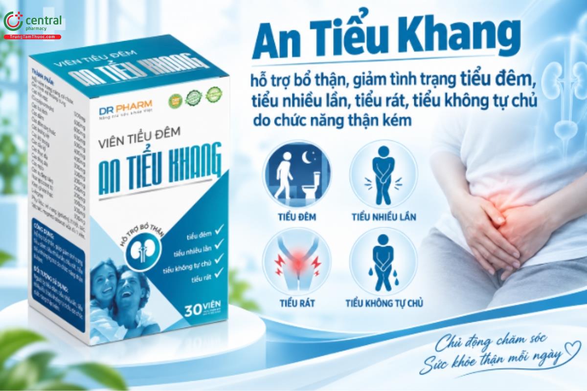 An Tiểu Khang hỗ trợ bổ thận, giảm tình trạng tiểu đêm, tiểu nhiều lần, tiểu rát, tiểu không tự chủ do chức năng thận kém