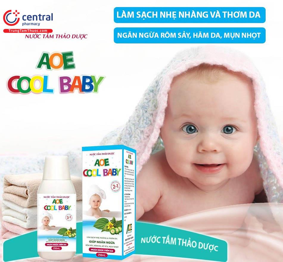 Hình 2: Sản phẩm Nước tắm thảo dược Aoe Cool Baby dùng được cho cả trẻ sơ sinh